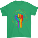 LGBT Fist Gay Pride Day Awareness Mens T-Shirt Cotton Gildan Irish Green