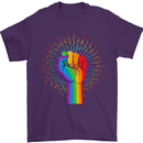 LGBT Fist Gay Pride Day Awareness Mens T-Shirt Cotton Gildan Purple
