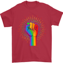 LGBT Fist Gay Pride Day Awareness Mens T-Shirt Cotton Gildan Red