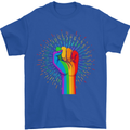 LGBT Fist Gay Pride Day Awareness Mens T-Shirt Cotton Gildan Royal Blue