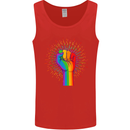 LGBT Fist Gay Pride Day Awareness Mens Vest Tank Top Red