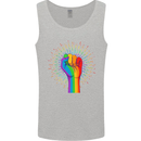 LGBT Fist Gay Pride Day Awareness Mens Vest Tank Top Sports Grey