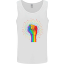 LGBT Fist Gay Pride Day Awareness Mens Vest Tank Top White