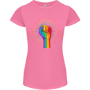 LGBT Fist Gay Pride Day Awareness Womens Petite Cut T-Shirt Azalea