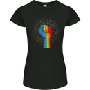 LGBT Fist Gay Pride Day Awareness Womens Petite Cut T-Shirt Black