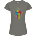 LGBT Fist Gay Pride Day Awareness Womens Petite Cut T-Shirt Charcoal