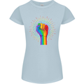 LGBT Fist Gay Pride Day Awareness Womens Petite Cut T-Shirt Light Blue