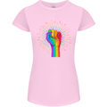 LGBT Fist Gay Pride Day Awareness Womens Petite Cut T-Shirt Light Pink