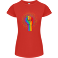 LGBT Fist Gay Pride Day Awareness Womens Petite Cut T-Shirt Red