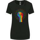 LGBT Fist Gay Pride Day Awareness Womens Wider Cut T-Shirt Black