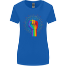 LGBT Fist Gay Pride Day Awareness Womens Wider Cut T-Shirt Royal Blue