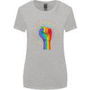 LGBT Fist Gay Pride Day Awareness Womens Wider Cut T-Shirt Sports Grey