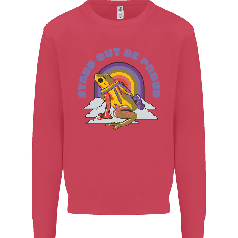 LGBT Frog Stand Out to Be Proud Gay Pride Kids Sweatshirt Jumper Heliconia
