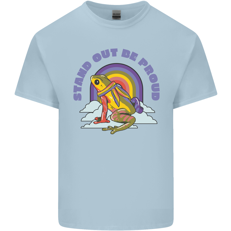 LGBT Frog Stand Out to Be Proud Gay Pride Kids T-Shirt Childrens Light Blue