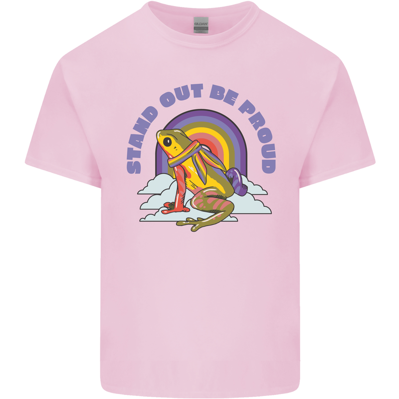 LGBT Frog Stand Out to Be Proud Gay Pride Kids T-Shirt Childrens Light Pink