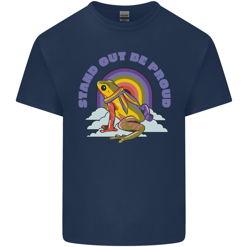 LGBT Frog Stand Out to Be Proud Gay Pride Kids T-Shirt Childrens Navy Blue