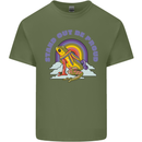 LGBT Frog Stand Out to Be Proud Gay Pride Mens Cotton T-Shirt Tee Top Military Green