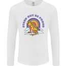 LGBT Frog Stand Out to Be Proud Gay Pride Mens Long Sleeve T-Shirt White