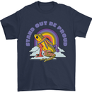 LGBT Frog Stand Out to Be Proud Gay Pride Mens T-Shirt 100% Cotton Navy Blue