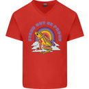 LGBT Frog Stand Out to Be Proud Gay Pride Mens V-Neck Cotton T-Shirt Red