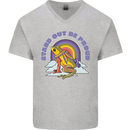 LGBT Frog Stand Out to Be Proud Gay Pride Mens V-Neck Cotton T-Shirt Sports Grey