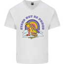 LGBT Frog Stand Out to Be Proud Gay Pride Mens V-Neck Cotton T-Shirt White