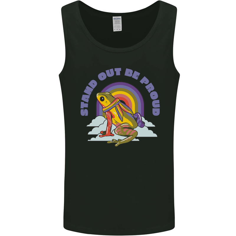 LGBT Frog Stand Out to Be Proud Gay Pride Mens Vest Tank Top Black