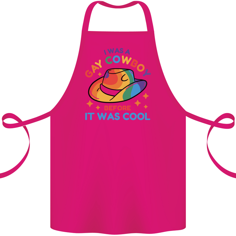 LGBT Gay Pride Cowboy Awareness Day Cotton Apron 100% Organic Pink