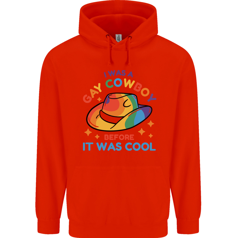LGBT Gay Pride Cowboy Awareness Day Mens 80% Cotton Hoodie Bright Red