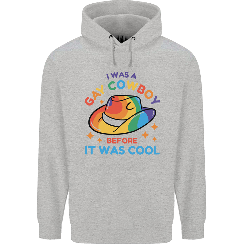 LGBT Gay Pride Cowboy Awareness Day Mens 80% Cotton Hoodie Sports Grey