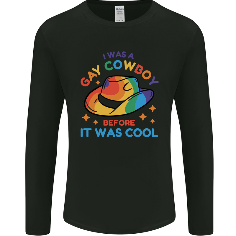 LGBT Gay Pride Cowboy Awareness Day Mens Long Sleeve T-Shirt Black