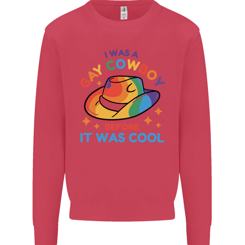 LGBT Gay Pride Cowboy Awareness Day Mens Sweatshirt Jumper Heliconia