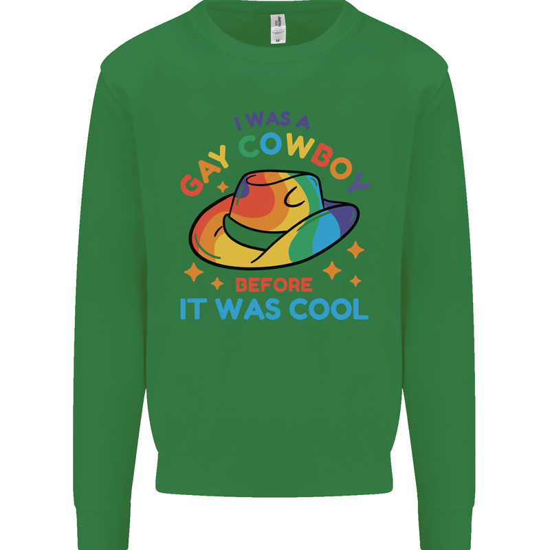 LGBT Gay Pride Cowboy Awareness Day Mens Sweatshirt Jumper Irish Green