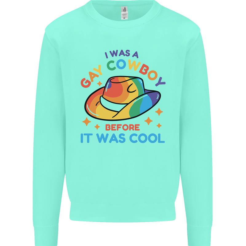 LGBT Gay Pride Cowboy Awareness Day Mens Sweatshirt Jumper Peppermint