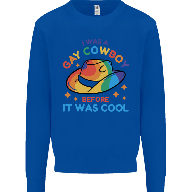LGBT Gay Pride Cowboy Awareness Day Mens Sweatshirt Jumper Royal Blue