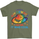 LGBT Gay Pride Cowboy Awareness Day Mens T-Shirt Cotton Gildan Military Green