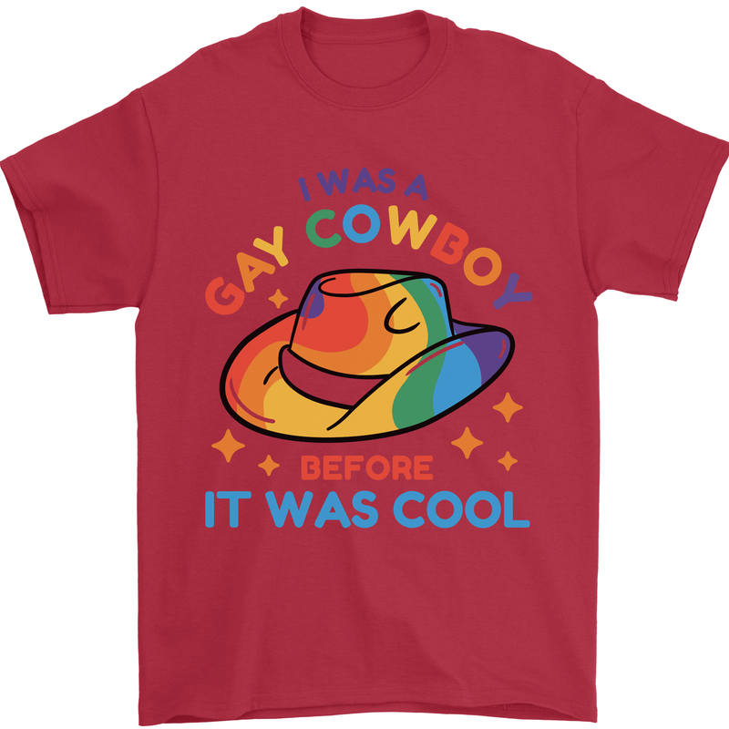 LGBT Gay Pride Cowboy Awareness Day Mens T-Shirt Cotton Gildan Red