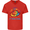 LGBT Gay Pride Cowboy Awareness Day Mens V-Neck Cotton T-Shirt Red