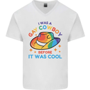 LGBT Gay Pride Cowboy Awareness Day Mens V-Neck Cotton T-Shirt White