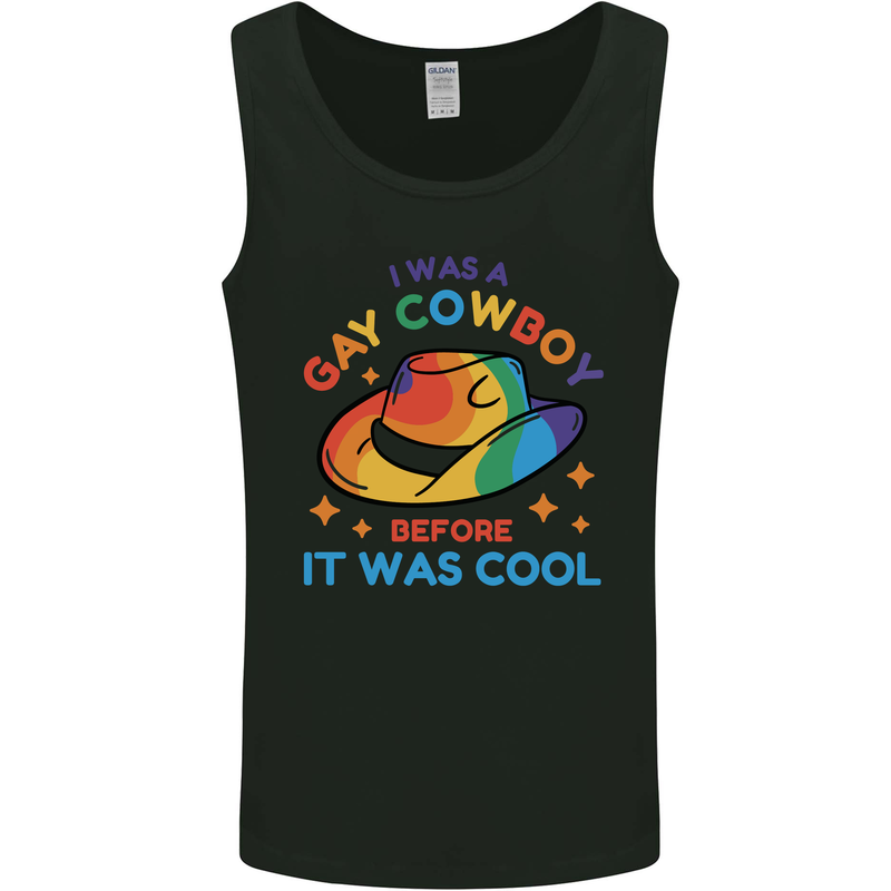 LGBT Gay Pride Cowboy Awareness Day Mens Vest Tank Top Black