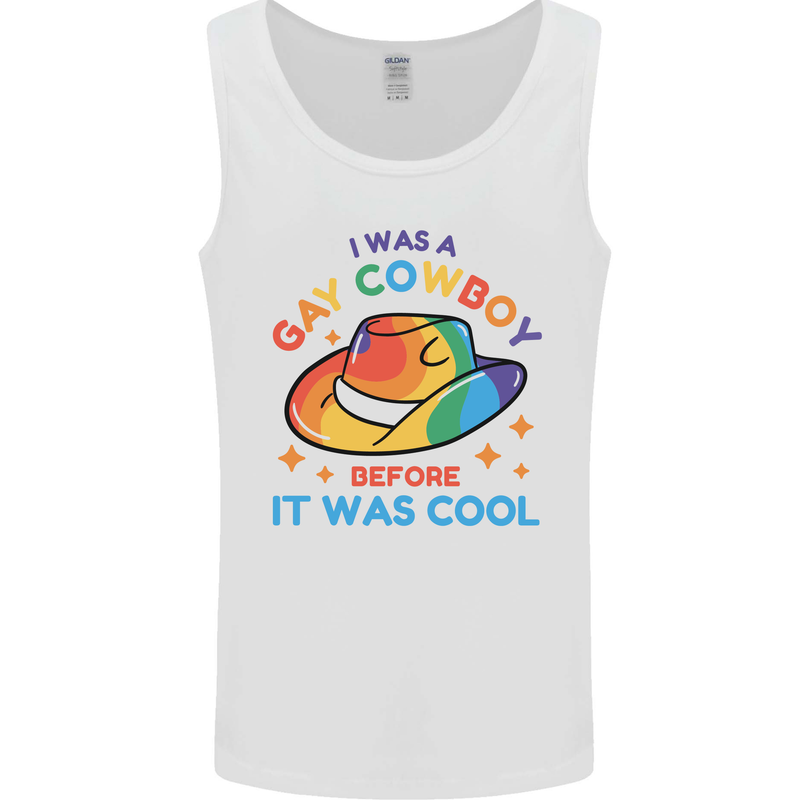 LGBT Gay Pride Cowboy Awareness Day Mens Vest Tank Top White