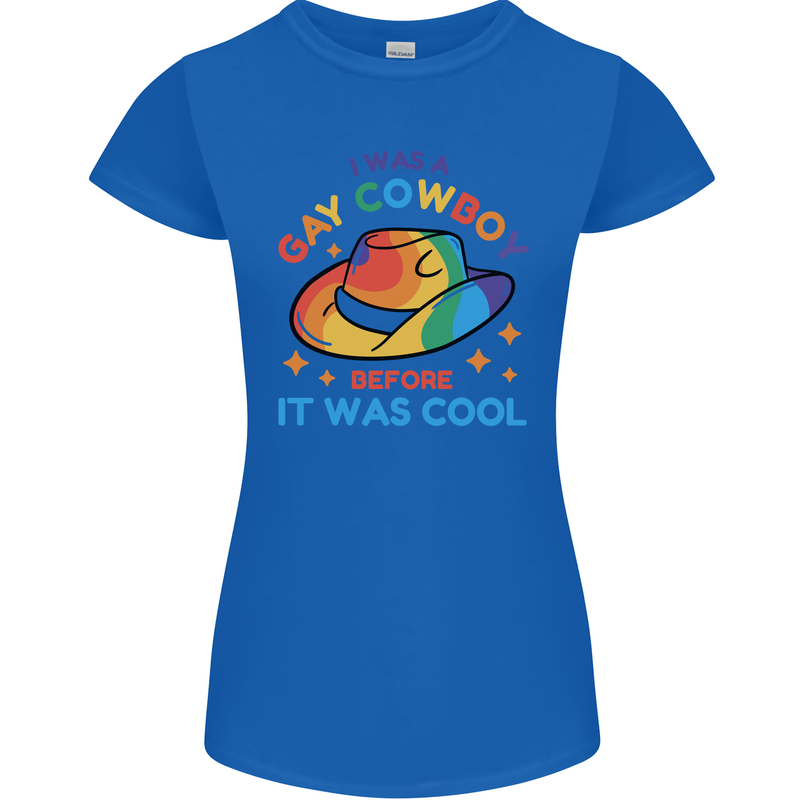 LGBT Gay Pride Cowboy Awareness Day Womens Petite Cut T-Shirt Royal Blue
