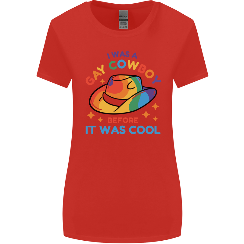 LGBT Gay Pride Cowboy Awareness Day Womens Wider Cut T-Shirt Red