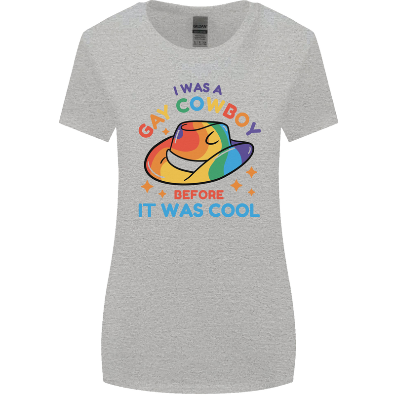 LGBT Gay Pride Cowboy Awareness Day Womens Wider Cut T-Shirt Sports Grey