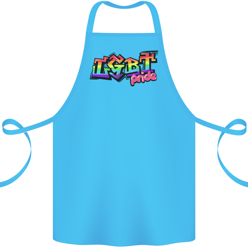 LGBT Gay Pride Day Awareness Cotton Apron 100% Organic Turquoise
