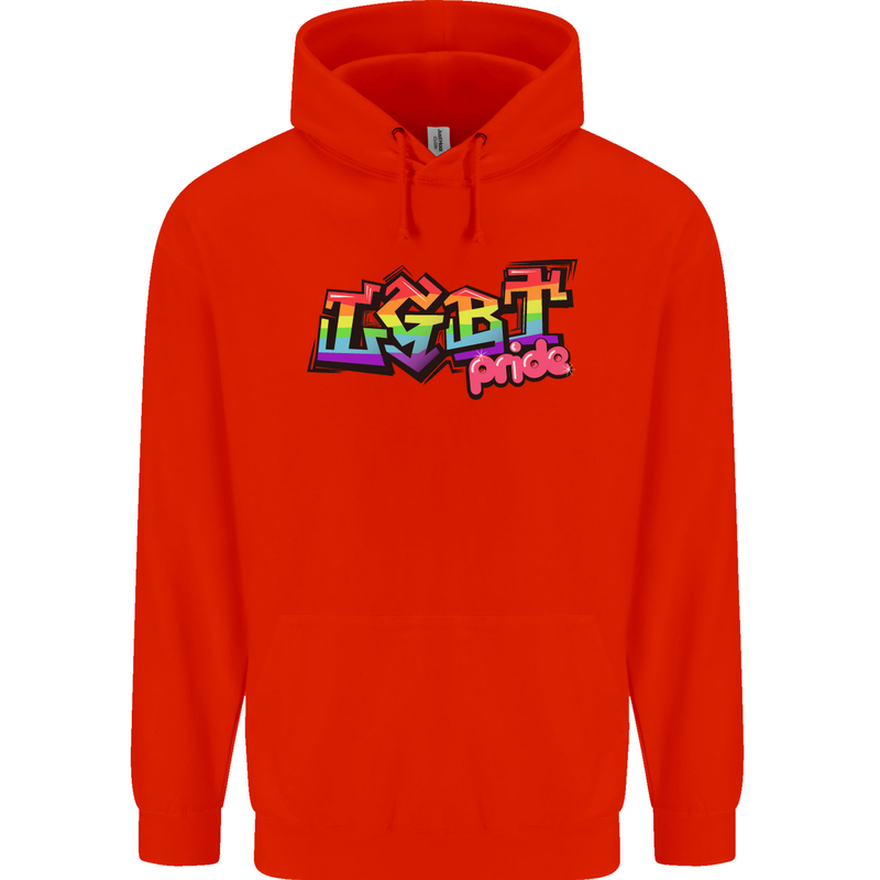 LGBT Gay Pride Day Awareness Mens 80% Cotton Hoodie Bright Red