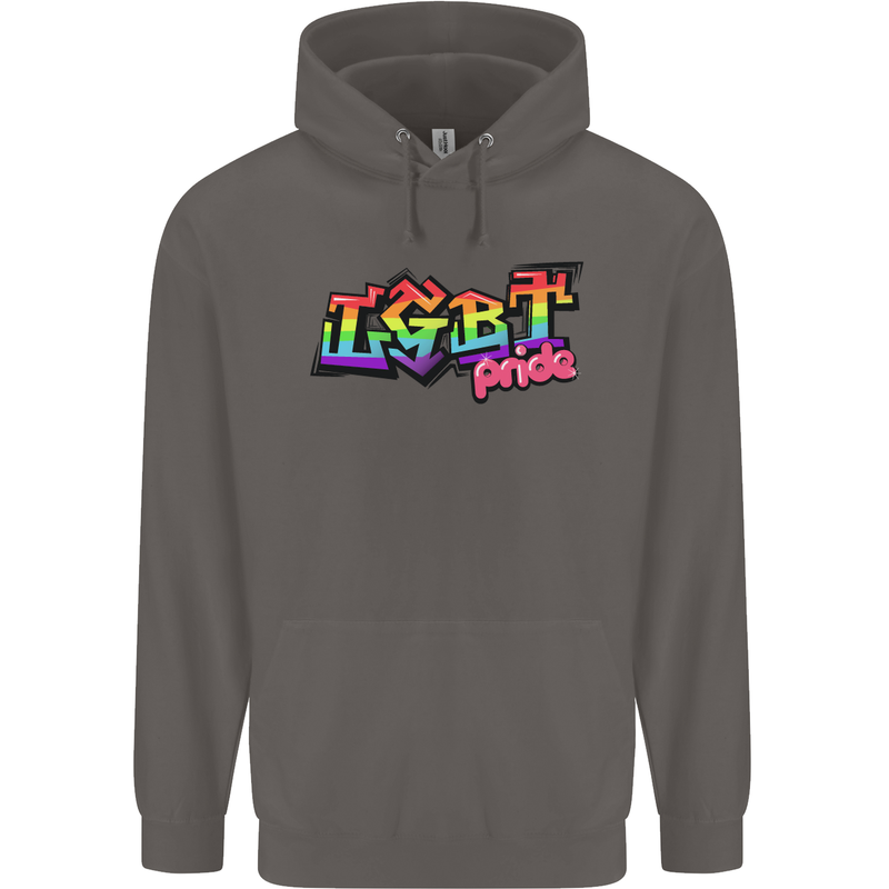 LGBT Gay Pride Day Awareness Mens 80% Cotton Hoodie Charcoal