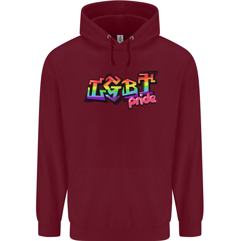 LGBT Gay Pride Day Awareness Mens 80% Cotton Hoodie Maroon