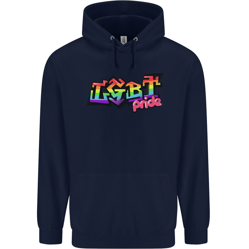 LGBT Gay Pride Day Awareness Mens 80% Cotton Hoodie Navy Blue
