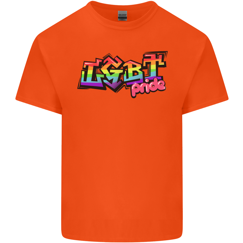 LGBT Gay Pride Day Awareness Mens Cotton T-Shirt Tee Top Orange